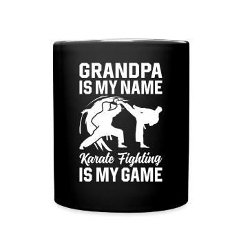 Karaté Grand-père est mon nom Karaté de combat est mon ga - Mug uni - noir - Devant