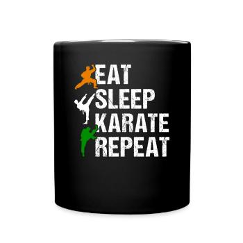 Eat Sleep Karate Repeat - Karate Fighter Karate Fi - Full Colour Mug - black - Front