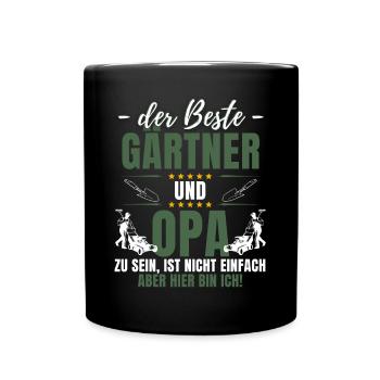 THE BEST GARDENER AND GRANDPA! Fun garden - Full Colour Mug - black - Front