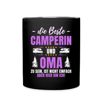 THE BEST CAMPER & GRANDMA Fun camping - Full Colour Mug - black - Front