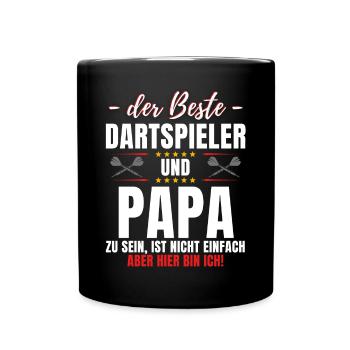 THE BEST DARTS PLAYER & DAD! Funny darts darts - Full Colour Mug - black - Front