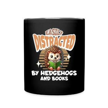Livres de lecture de hérissons - Mug uni - noir - Devant