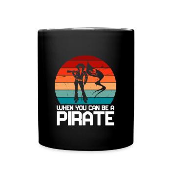 Piratenprinzessin Piratenschädel Kreuzknochen - Tasse einfarbig - Schwarz - Vorne