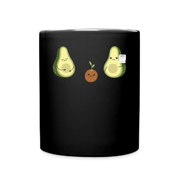 Avocado Guacamole Vegan Geschenk - Tasse einfarbig - Schwarz - Vorne