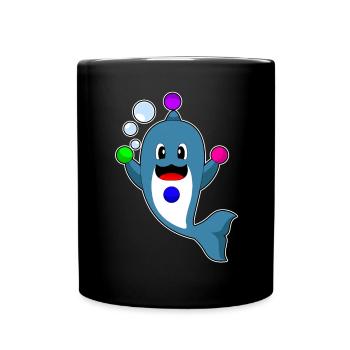 Jongleur dauphin jonglant - Mug uni - noir - Devant