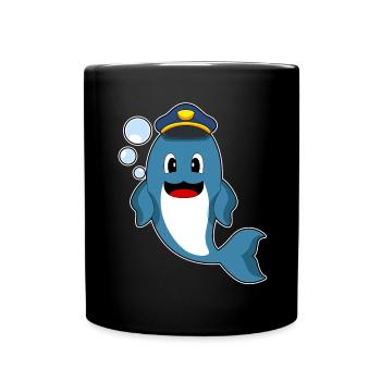 Dolphin Policeman Police - Full Colour Mug - black - Front