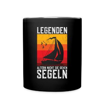 Legends Don't Age They Go Sailing Funny - Full Colour Mug - black - Front