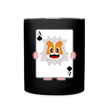 Hamster Poker Pokerkarten - Tasse einfarbig - Schwarz - Vorne