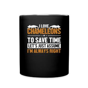 Amoureux des caméléons Supposons que j’ai raison Panther - Mug uni - noir - Devant