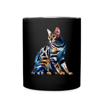 Polygone Art Bengal Chat - Mug uni - noir - Devant