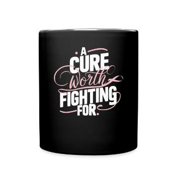 Breast Cancer Awareness Cancer Support Pink Ribbon - Full Colour Mug - black - Front