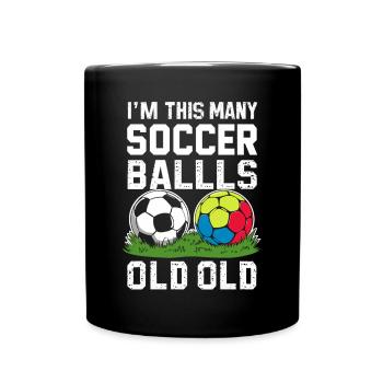2. Geburtstag Fußball - Tasse einfarbig - Schwarz - Vorne