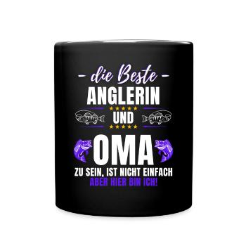 Drôle Angler Ange Pêche Pêcheuse Pêcheuse - Mug uni - noir - Devant