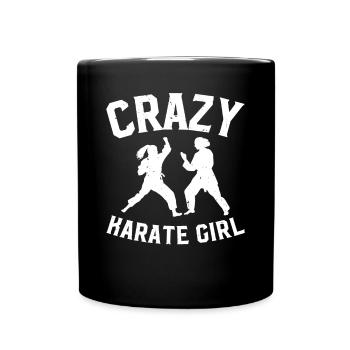 Crazy Karate Girl Karate - Full Colour Mug - black - Front