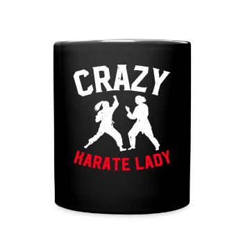 Crazy Karate Lady Karaté Combattante - Mug uni - noir - Devant