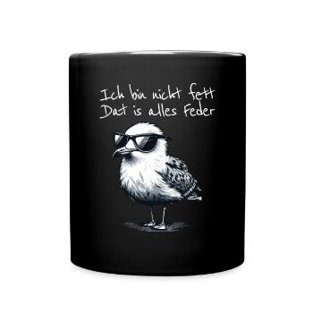 Je ne suis pas gros, c’est tout ce que dit la mouette à plumes - Mug uni - noir - Devant