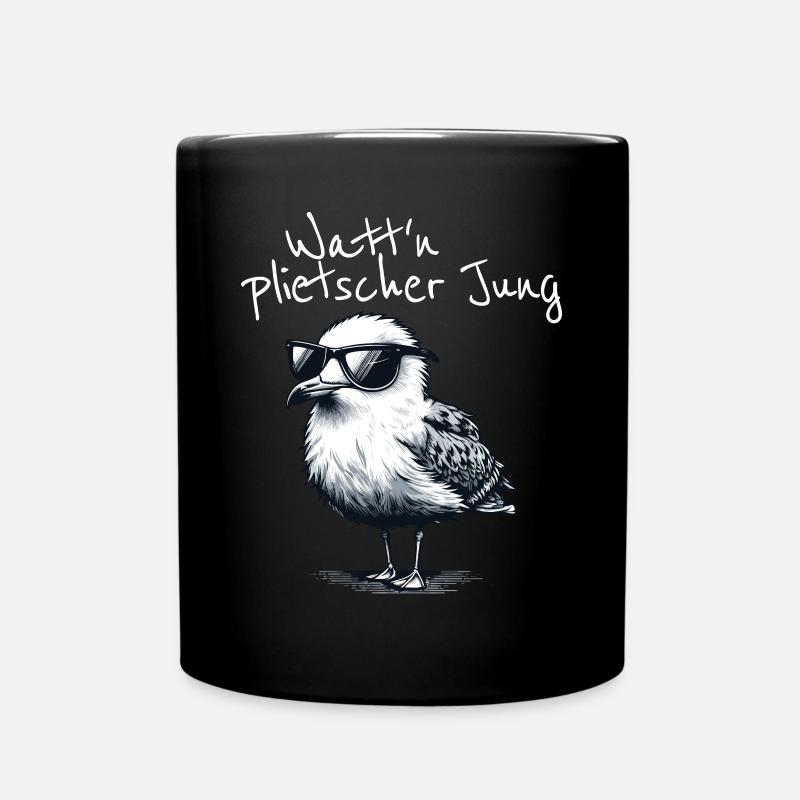 Watt’n plietscher Jung Norddeutsche Möwe Spruch - Mug uni - noir