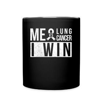 Lung Cancer Awareness Month White Ribbon - Full Colour Mug - black - Front