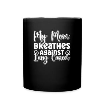 Lung Cancer Awareness Month White Ribbon - Full Colour Mug - black - Front