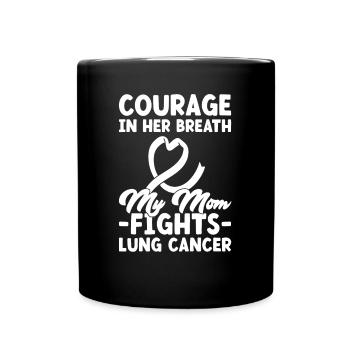 Lung Cancer Awareness Month White Ribbon - Full Colour Mug - black - Front