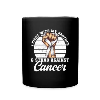 Lung Cancer Awareness Month White Ribbon - Full Colour Mug - black - Front