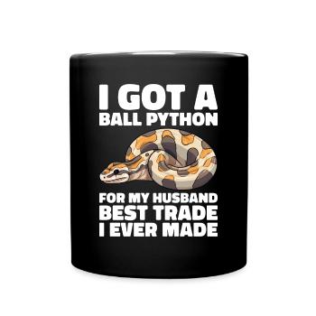 Banana Ball Python Herpetologist Coral Ball - Tasse einfarbig - Schwarz - Vorne