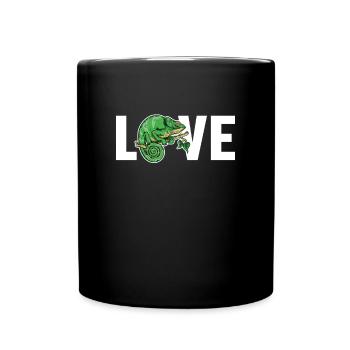 Panthère d’amour voilée Chamaeleonidae amant caméléon - Mug uni - noir - Devant
