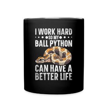 Banana Ball Python Herpetologist Coral Ball - Tasse einfarbig - Schwarz - Vorne
