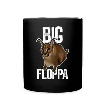 Großer Floppa Karakal Katze Meme - Tasse einfarbig - Schwarz - Vorne