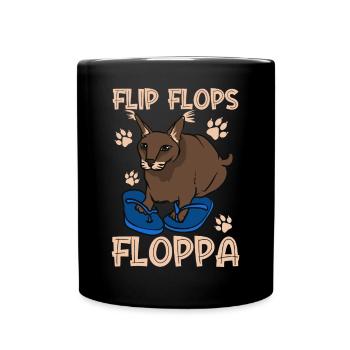 Big Floppa Karakal Cat Meme - Mug uni - noir - Devant