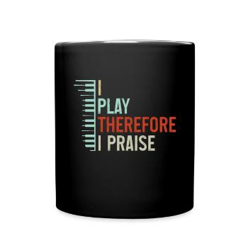 Klavier Christliche Musik Jesus Pianist Gott - Tasse einfarbig - Schwarz - Vorne