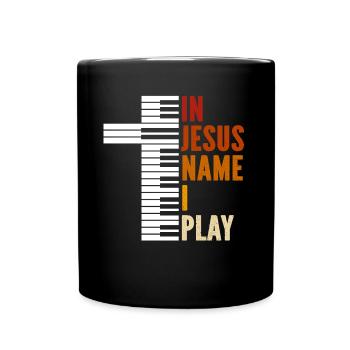 Klavier Christliche Musik Jesus Pianist Gott - Tasse einfarbig - Schwarz - Vorne