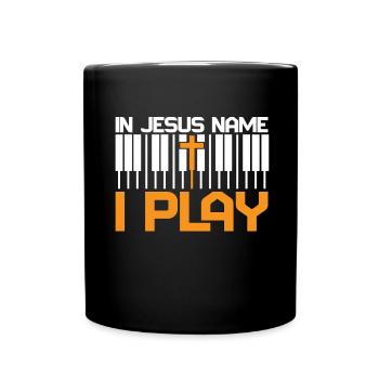 Klavier Christliche Musik Jesus Pianist Gott - Tasse einfarbig - Schwarz - Vorne