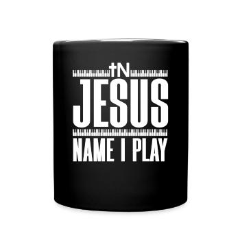 Klavier Christliche Musik Jesus Pianist Gott - Tasse einfarbig - Schwarz - Vorne