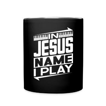 Klavier Christliche Musik Jesus Pianist Gott - Tasse einfarbig - Schwarz - Vorne