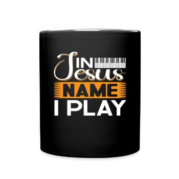 Klavier Christliche Musik Jesus Pianist Gott - Tasse einfarbig - Schwarz - Vorne
