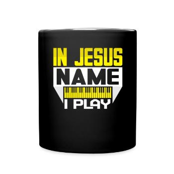 Klavier Christliche Musik Jesus Pianist Gott - Tasse einfarbig - Schwarz - Vorne