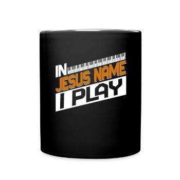 Klavier Christliche Musik Jesus Pianist Gott - Tasse einfarbig - Schwarz - Vorne