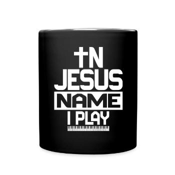 Klavier Christliche Musik Jesus Pianist Gott - Tasse einfarbig - Schwarz - Vorne