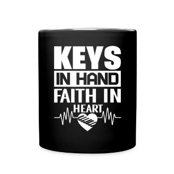 Klavier Christliche Musik Jesus Pianist Gott - Tasse einfarbig - Schwarz - Vorne