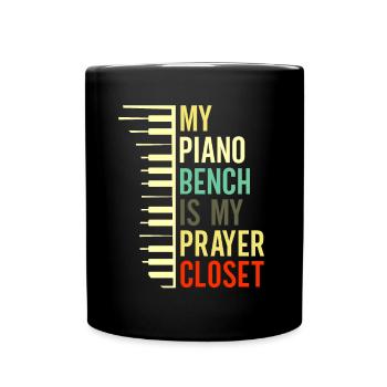 Klavier Christliche Musik Jesus Pianist Gott - Tasse einfarbig - Schwarz - Vorne