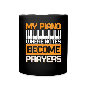 Klavier Christliche Musik Jesus Pianist Gott - Tasse einfarbig - Schwarz - Vorne