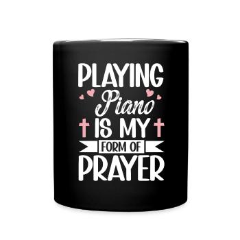 Klavier Christliche Musik Jesus Pianist Gott - Tasse einfarbig - Schwarz - Vorne