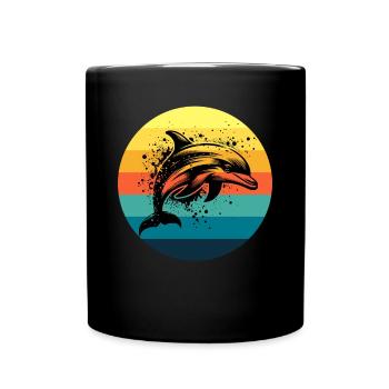 Delfin - Tasse einfarbig - Schwarz - Vorne