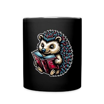 Livres de lecture de hérissons - Mug uni - noir - Devant