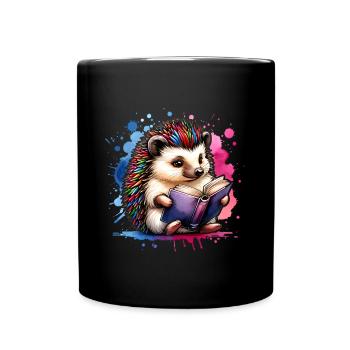 Livres de lecture de hérissons - Mug uni - noir - Devant