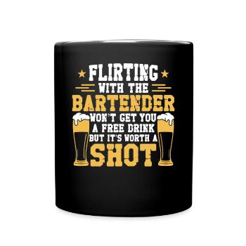 Bartender Mixologist Flirting With - Full Colour Mug - black - Front