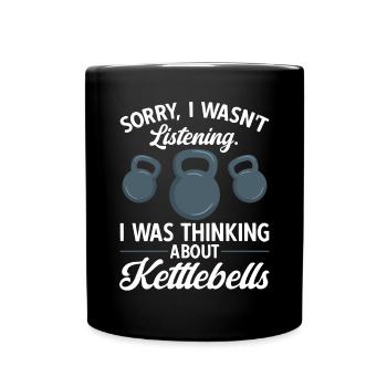 Kettlebell Workout Fitness Training - Full Colour Mug - black - Front