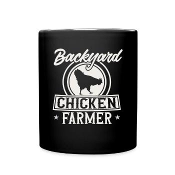 Poulet, Éleveur, Coq, Poule, Poulets de basse-cour, - Mug uni - noir - Devant