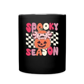 Axolotl Halloween Groovy Citrouille Spooky Saison - Mug uni - noir - Devant